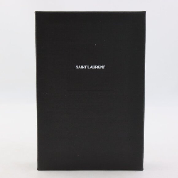 NWT Saint Laurent Cassandre Matelasse Key Pouch in Quilted Black Leather/Silver - Picture 13 of 14